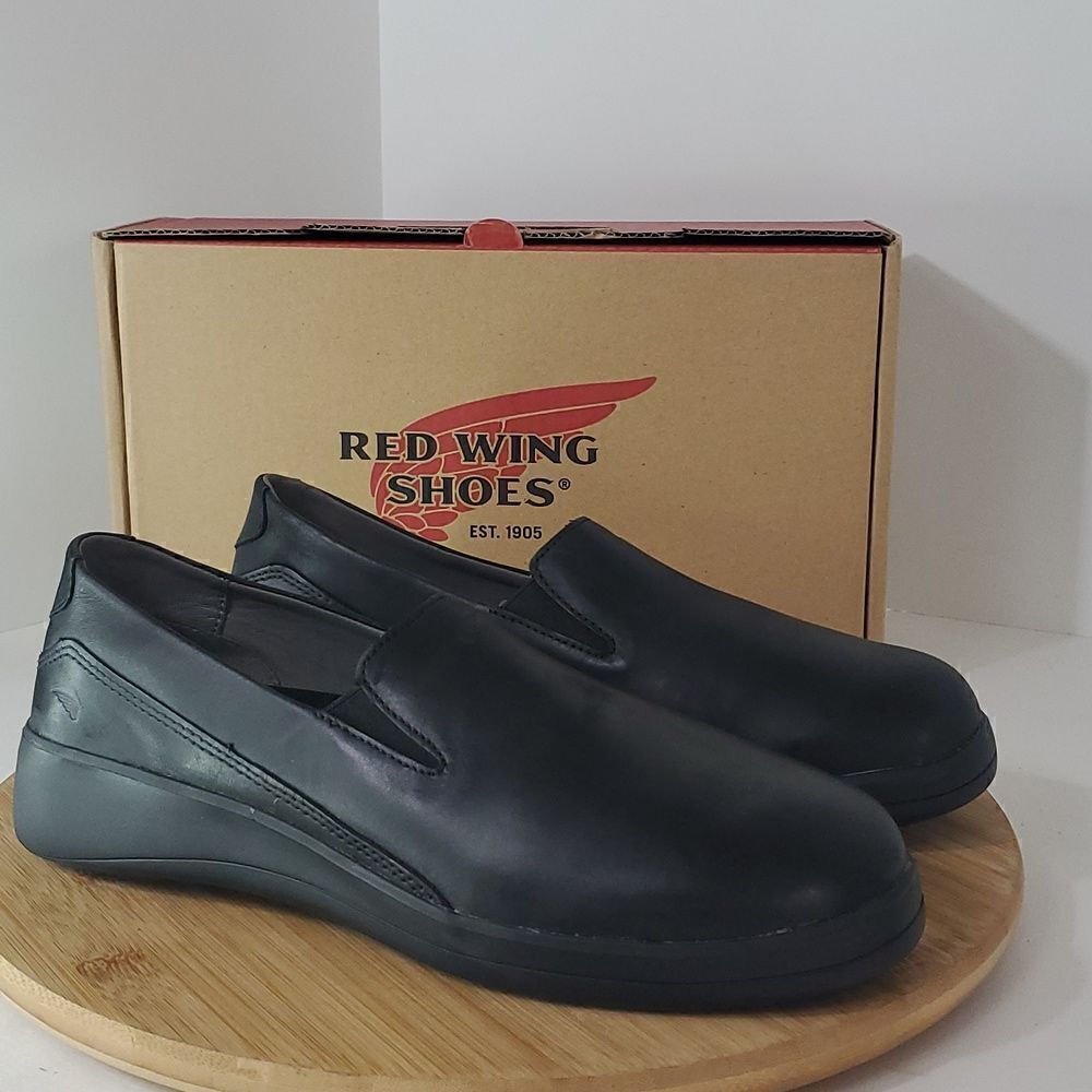 Red Wing Shoes Women's Leather Slip On Work Shoe Black Size 10D Style 8330